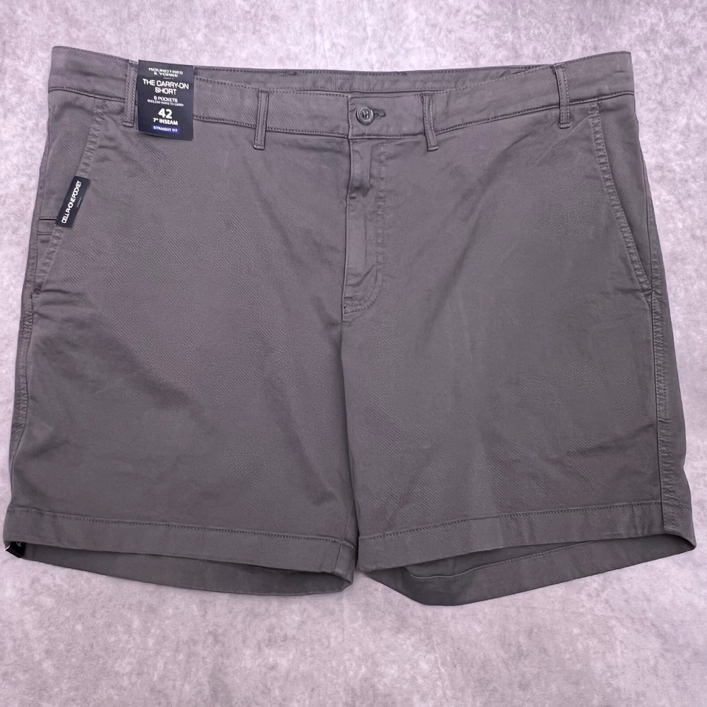 Roundtree & Yorke Carry-On Shorts Mens 42 Gray New 7" Inseam Straight Utility